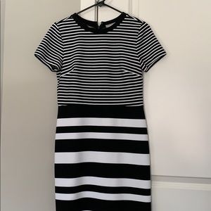 Black and white striped dress